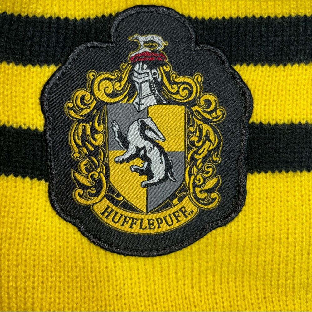 Harry Potter Hufflepuff Scarf Yellow Black Cosplay Halloween Costume New OS - Picture 2 of 6